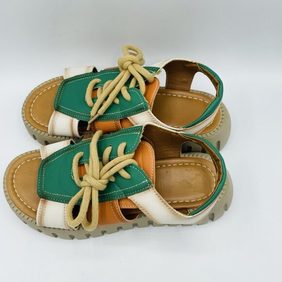 Cooer Shoes Womens Size 8-8.5 EU39 Lace Sandal Platform Chunky Heel Y2K Huarache - Picture 7 of 12